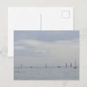 Yacht race boats in a line シーズンポストカード (正面/裏面)