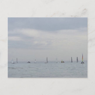 Yacht race boats in a line シーズンポストカード