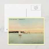 Yacts on the Sound, Larchmont, New Yorkヴィンテージ ポストカード (正面/裏面)