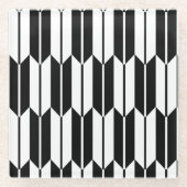 Yagasuri [black] - Japanese Traditional Pattern ガラスコースター (正面)