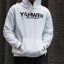 "YAHWEH" クロス 白 キリスト教 ミニマリスト パーカー