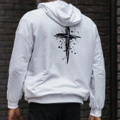 "YAHWEH" Cross White Christian Minimalist Hoodie パーカ