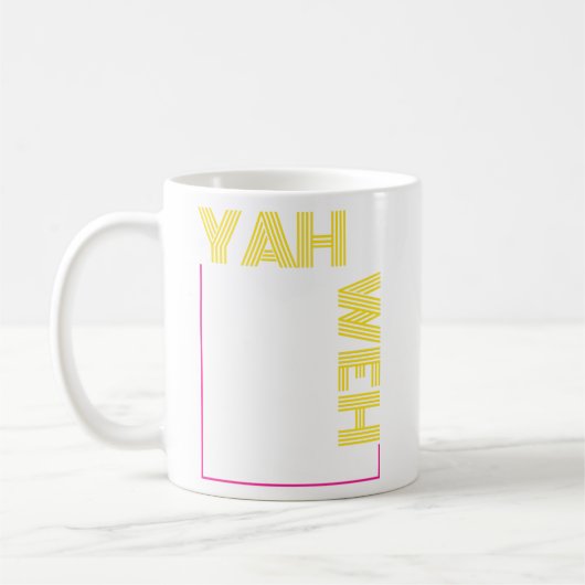 Yahweh YHWHオリジナルヘブライ語の神の名前 コーヒーマグカップ (左)