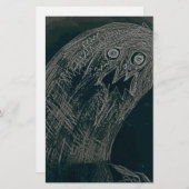 yaieみみずのスケッチおよびあなたの精神は暗く育ちます 便箋 (正面/裏面)