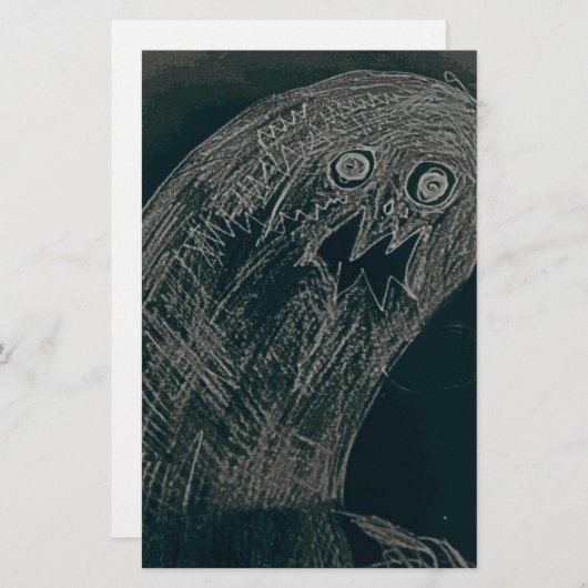 yaieみみずのスケッチおよびあなたの精神は暗く育ちます 便箋 (正面/裏面)