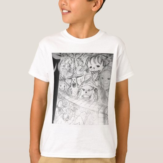 yaieモンスターのマンガの日本製アニメ tシャツ (正面)