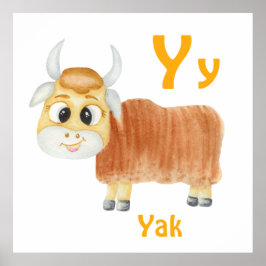 YakパーソナライズABC:文字Y – 名前を追加 ポスター