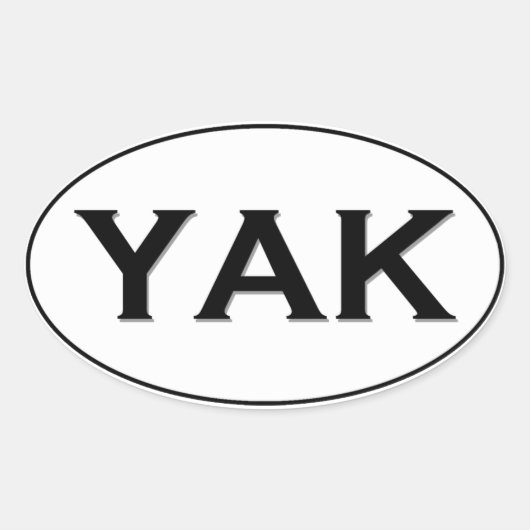 YAK楕円ロゴ 楕円形シール (正面)