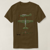 YAK 18ロシアの軍隊プライマリートレーナー航空機D Tシャツ (デザイン正面)