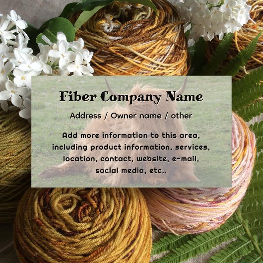 Yak Animal Fiber Company Business Card 名刺