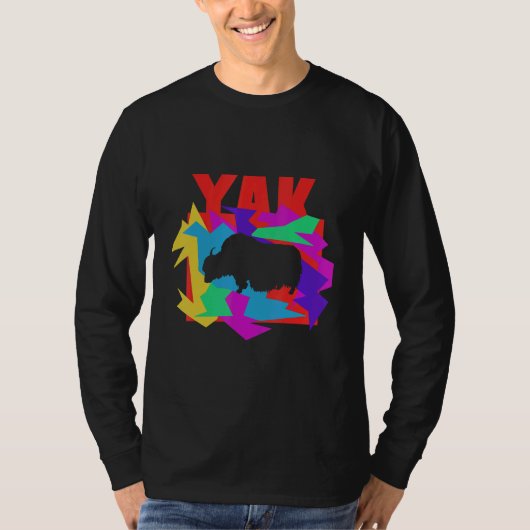 Yak Animal Mosaik Puzzle Tシャツ (正面)