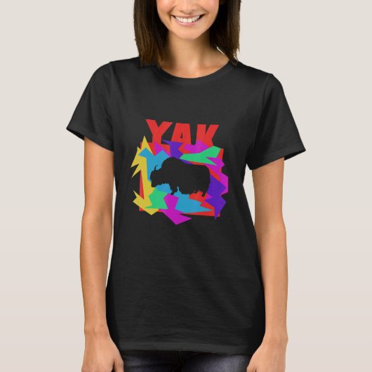 Yak Animal Mosaik Puzzle Tシャツ (正面)