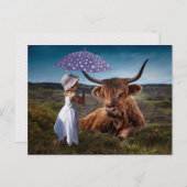 YAK GIRL UMBRELLA FUNNY POSTCROSSING ポストカード (正面/裏面)