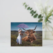 YAK GIRL UMBRELLA FUNNY POSTCROSSING ポストカード (スタンド正面)