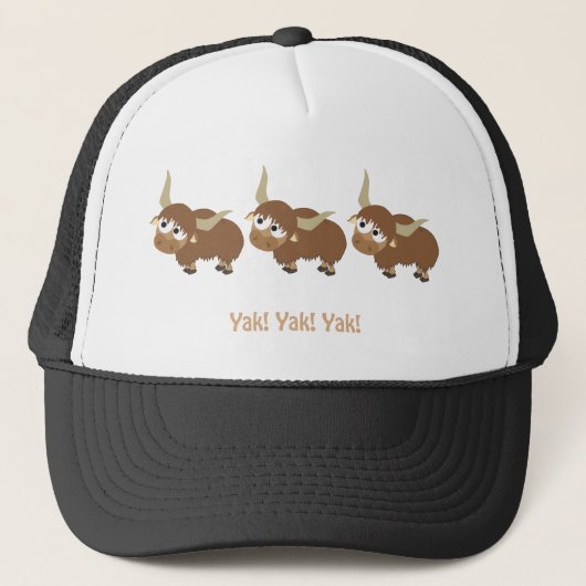 Yak Yak Yak Pun Cute Cartoon Yaks キャップ (正面)