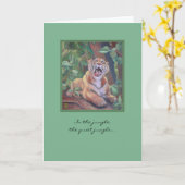 Yakeing Tiger 空白の Greeting カード (黄色い花)