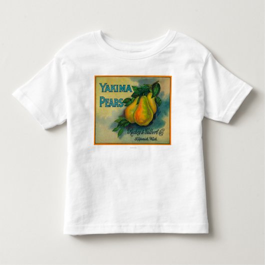 Yakimaのナシの木枠LabelToppenish、WA トドラーTシャツ (正面)