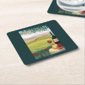 Yakimaの谷、WashingtonWineの国 スクエアペーパーコースター (アングル)