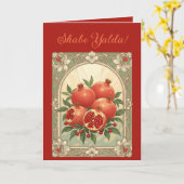 Yalda Pomegranate Chelle Night Fruits カード (黄色い花)