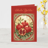 Yalda Pomegranate Chelle Night Fruits カード (黄色い花)