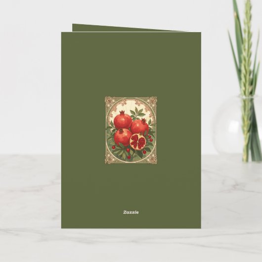 Yalda Pomegranates Persian Winter Solstice カード (裏面)