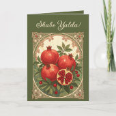 Yalda Pomegranates Persian Winter Solstice カード (正面)