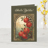 Yalda Pomegranates Winter Solstice Symbolism カード (黄色い花)