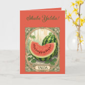 Yalda Watermelon Chelle Night Fruits カード (黄色い花)