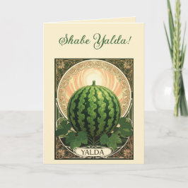 Yalda Watermelon Chelle Night Fruits Art Nouveau シーズンカード