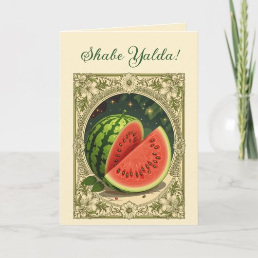 Yalda Watermelon Chelle Night Winter Solstice カード (正面)