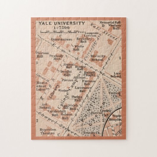 Yale University Map 11x14  ジグソーパズル (縦)