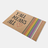 Y'allは全てのマット、ハートを意味カラフルする ドアマット (アングル)