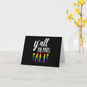 Y'allは全てのLGBTゲイレズビアンプライドパレード カード (黄色い花)