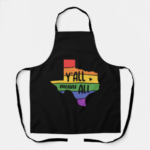 Y'allはLGBT+のTexansのためのY'all誇りを持ったデザインを意味する エプロン