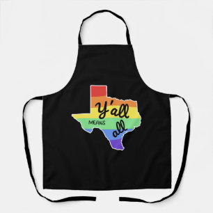 Y'allはLGBT + TexanのY'allデザイン誇りを持ったを意味する エプロン