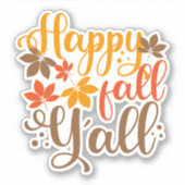 Y'allへの秋の幸せ シール (正面)