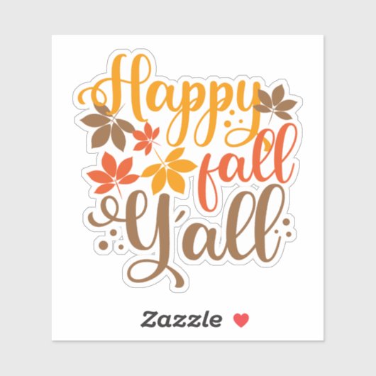 Y'allへの秋の幸せ シール (シート)