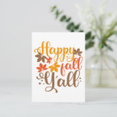 Y'allへの秋の幸せ ポストカード (スタンド正面)