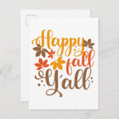 Y'allへの秋の幸せ ポストカード (正面/裏面)