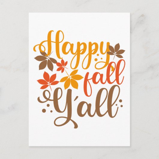 Y'allへの秋の幸せ ポストカード (正面)