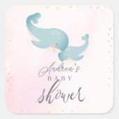 Y'all感謝してい Cowboy Boot & Bouquetベビーシャワー スクエアシール (正面)