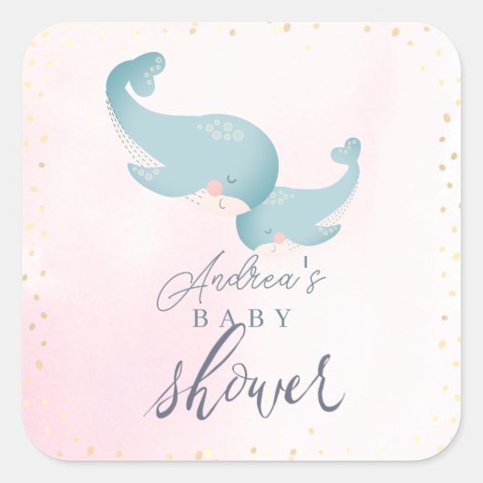 Y'all感謝してい Cowboy Boot & Bouquetベビーシャワー スクエアシール (正面)