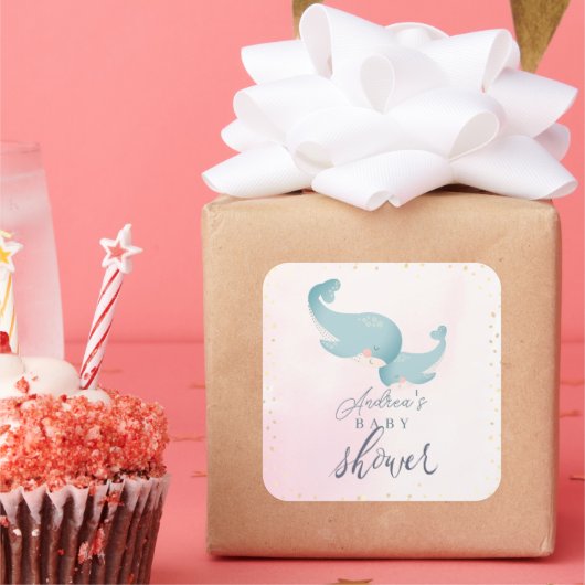 Y'all感謝してい Cowboy Boot & Bouquetベビーシャワー スクエアシール (パーティー)