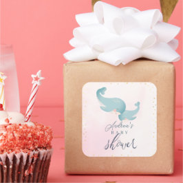 Y'all感謝してい Cowboy Boot & Bouquetベビーシャワー スクエアシール