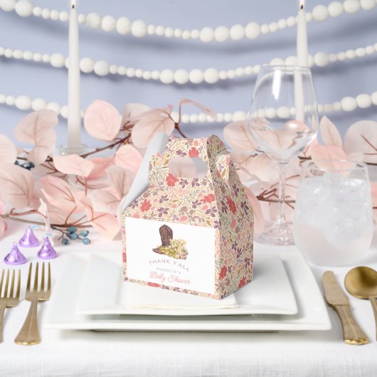 Y'all感謝してい Cowboy Boot & Bouquetベビーシャワー フェイバーボックス (ウェディング)