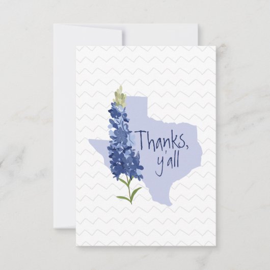 Y'all 感謝してい Bluebonnetテキサス州 サンキューカード (正面)