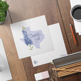 Y'all 感謝してい Bluebonnetテキサス州 ノートカード