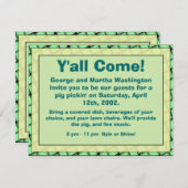 「Y'all」非公式来パーティの招待状 招待状 (正面/裏面)