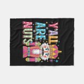 Y'all Are Nuts Nutcracker Funny Merry Christmas Xm フリースブランケット (正面(横))