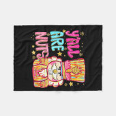 Y'all Are Nuts Nutcracker Merry Christmas Funny Xm フリースブランケット (正面(横))